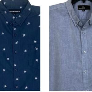 2 Molokai Surf Co. shirts men’s XXL 1-blue w/palm trees 1-Light heathery blue